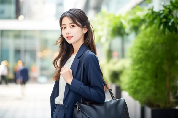 サロンへ向かう女性